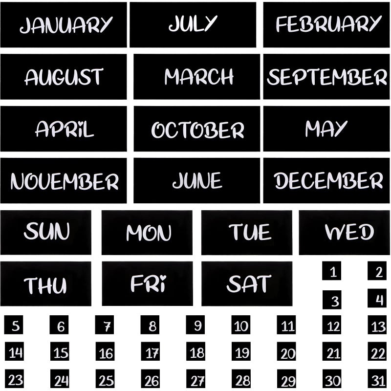 Oppaxf 50 Pieces Magnetic Days of The Week and Months  Magnetic Calendar Dates Indicators for Office  Magnetic Calendar for Fridge  Magnetic Fridge Calendar  Calendar Magnets for Whiteboard and Refrigerator - Image 1